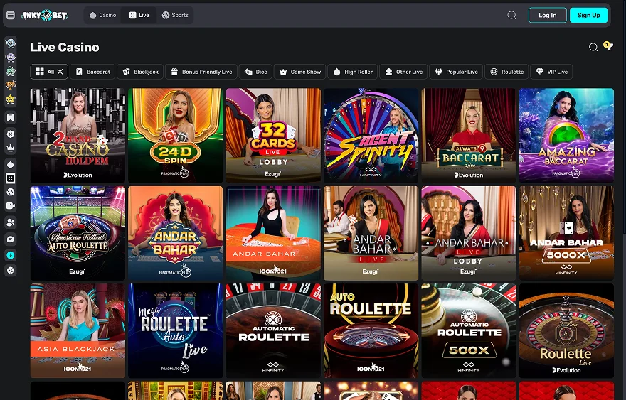 Inkybet spellen